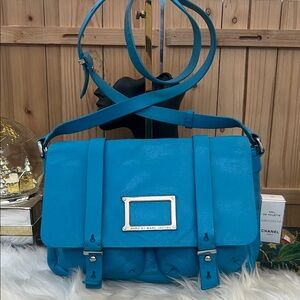 Marc by Marc Jacobs Bright Turquoise Leather Crossbody Satchel
